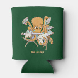 Octopus strijken, overweldigd door klusjes. blikjeskoeler