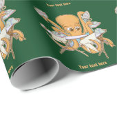 Octopus strijken, overweldigd door klusjes. cadeaupapier (Rol Hoek)