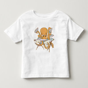 Octopus strijken, overweldigd door klusjes. kinder shirts