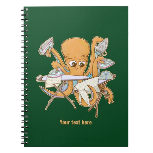 Octopus strijken, overweldigd door klusjes. notitieboek (Voorkant)