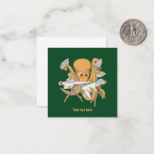 Octopus strijken, overweldigd door klusjes. notitiekaartje (Voorkant / Achterkant in situ)