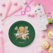 Octopus strijken, overweldigd door klusjes. papieren bordje (Feest)