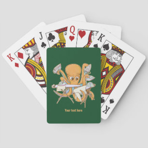 Octopus strijken, overweldigd door klusjes. pokerkaarten