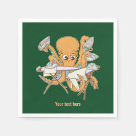 Octopus strijken, overweldigd door klusjes. servet