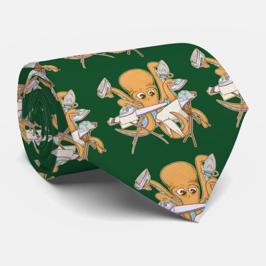 Octopus strijken, overweldigd door klusjes. stropdas (Opgerold)