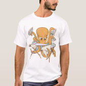 Octopus strijken, overweldigd door klusjes. t-shirt (Voorkant)