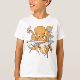 Octopus strijken, overweldigd door klusjes. t-shirt