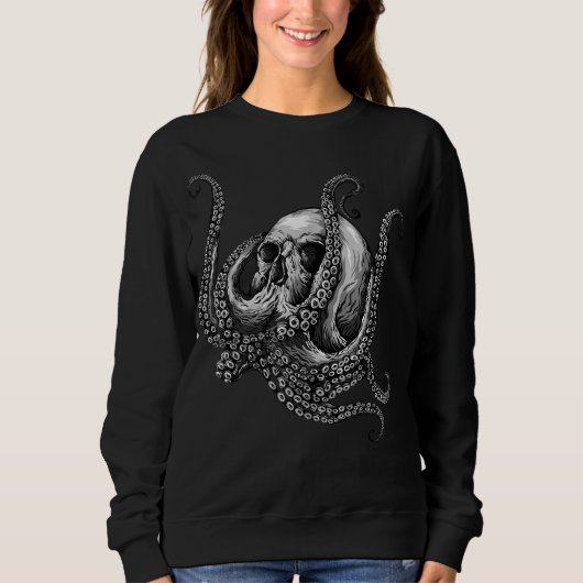 Octopus Sugar Skull Graphic T-shirt (Voorkant)