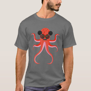 Octopus Sunglazen Surfer Funny T-shirt