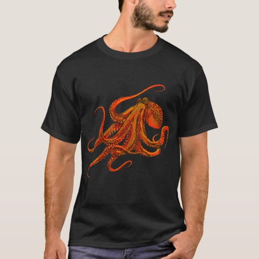 Octopus T-shirt Cool Hip Graphic Shirt Design (Voorkant)