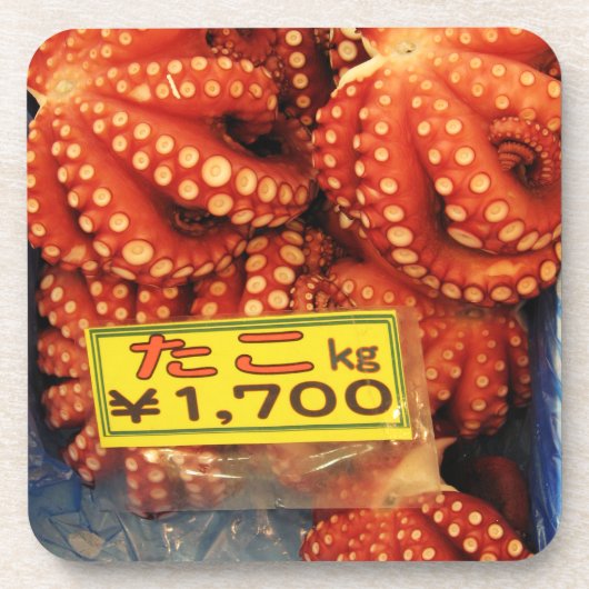 Octopus Tako たこ Tsukiji vismarkt, Tokio, Japan Drankjes Onderzetter (Voorkant)