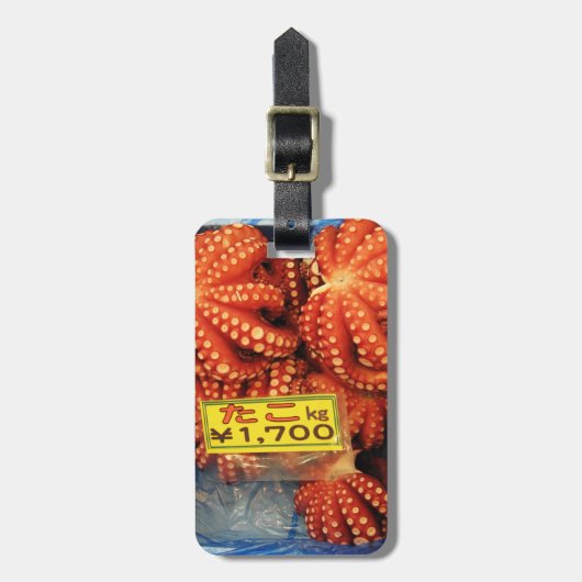 Octopus Tako た Tsukiji Fish Market, Tokyo, Japan Bagagelabel (Voorkant verticaal)