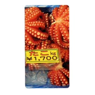 Octopus Tako た Tsukiji Fish Market, Tokyo, Japan Etiket