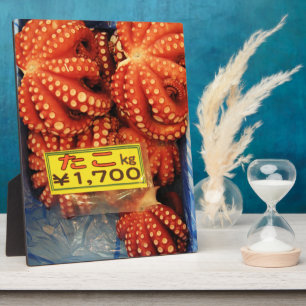 Octopus Tako た Tsukiji Fish Market, Tokyo, Japan Fotoplaat