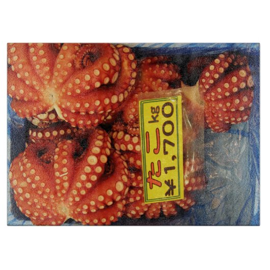 Octopus Tako た Tsukiji Fish Market, Tokyo, Japan Snijplank (Voorkant)