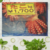 Octopus Tako た Tsukiji Fish Market, Tokyo, Japan Theedoek (Gevouwen)