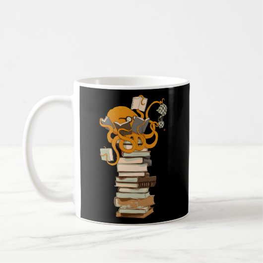Octopus Tea Coffee en Boeken lezen Koffiemok (Links)