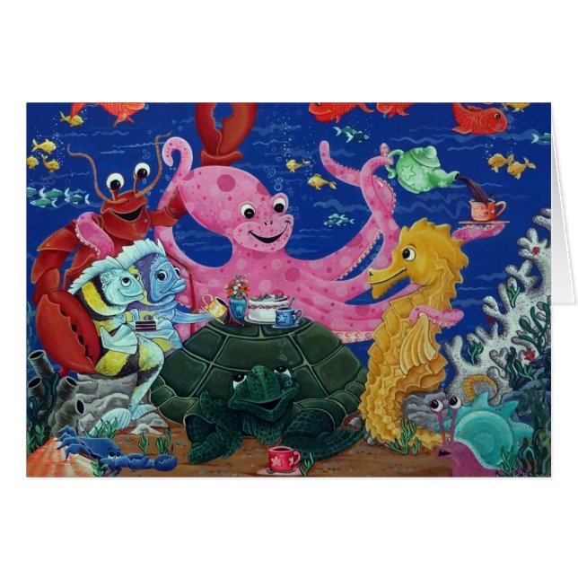 octopus' teaparty Kaart (Voorkant Horizontaal)