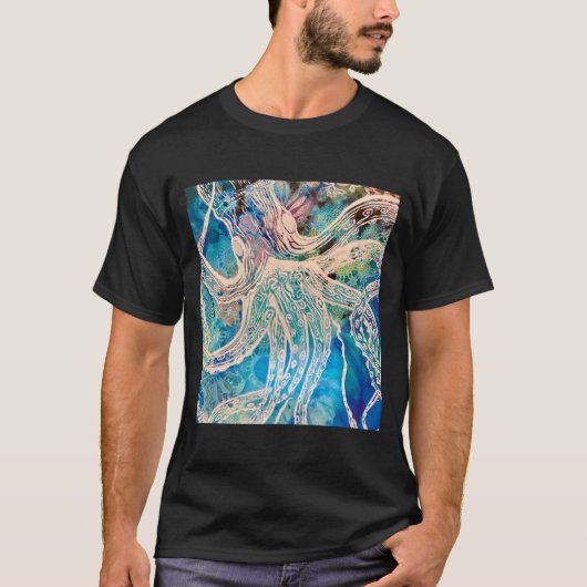 Octopus Tee Shirt unisex T-shirt met korte mouwen (Voorkant)