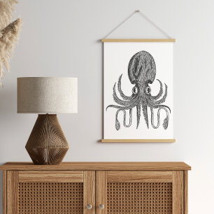 octopus Tekening in zwart-wit Poster