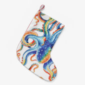 Octopus Tentacles Colorful Waterverf Art Kleine Kerstsok (Voorkant (Hangend))