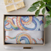 Octopus Tentacles Colorful Waterverf Art Tissuepapier (Geschenk)