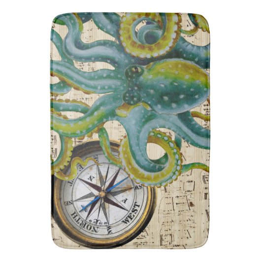 Octopus Tentacles compass Music Badmat (Voorkant Verticaal)