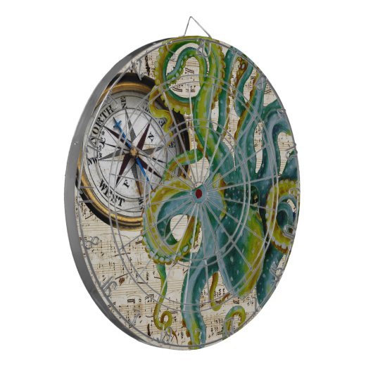 Octopus Tentacles compass Music Dartbord (Voorkant Links)