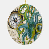 Octopus Tentacles compass Music Keramisch Ornament (Links)