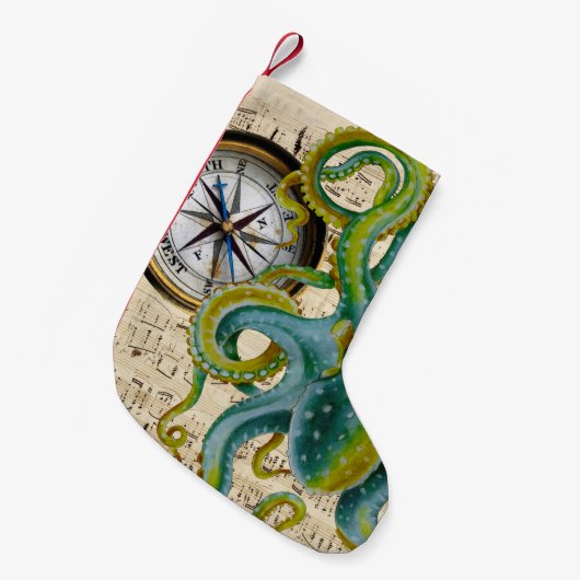 Octopus Tentacles compass Music Kleine Kerstsok (Voorkant (Hangend))