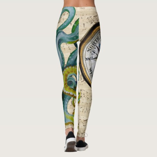 Octopus Tentacles compass Music Leggings (Achterkant)