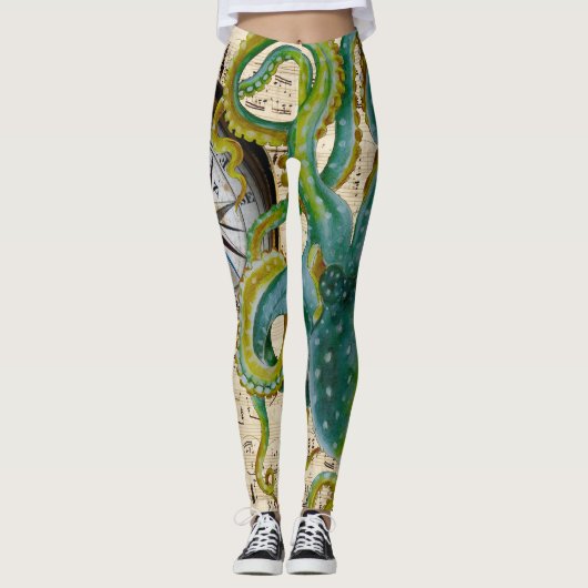 Octopus Tentacles compass Music Leggings (Voorkant)