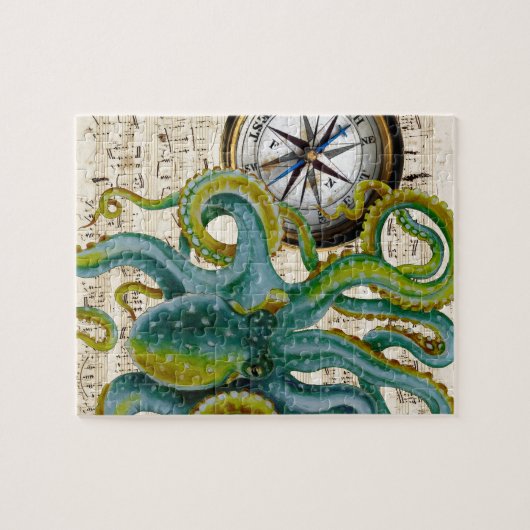 Octopus Tentacles compass Music Legpuzzel (Horizontaal)
