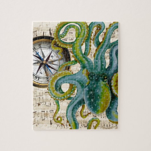 Octopus Tentacles compass Music Legpuzzel (Verticaal)