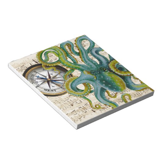 Octopus Tentacles compass Music Notitieblok (Schuin)