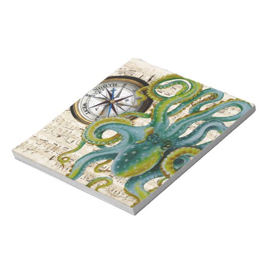 Octopus Tentacles compass Music Notitieblok (Linkerzijde)