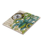 Octopus Tentacles compass Music Tegeltje (Zijkant)