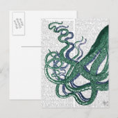 Octopus Tentacles Green en Blue Briefkaart (Voorkant / Achterkant)