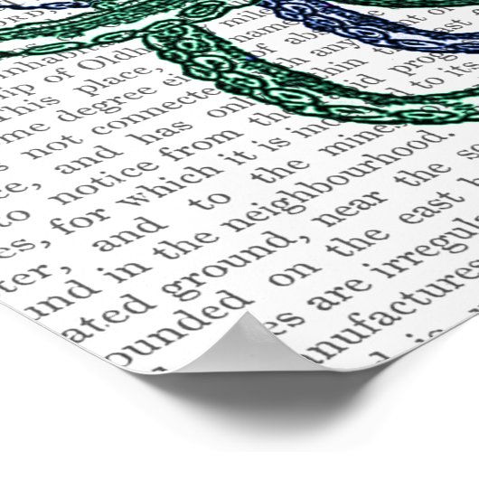 Octopus Tentacles Green en Blue Poster (Hoek)