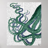 Octopus Tentacles Green en Blue Poster (Voorkant)