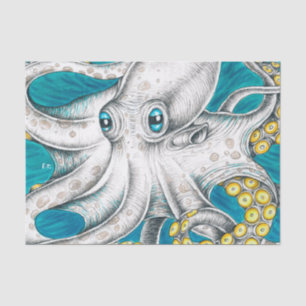 Octopus Tentacles Groene blauwgroen inkt Tissuepapier