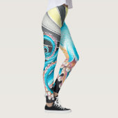 Octopus Tentacles Kraken Retro Stripe Ink Leggings (Rechts)