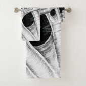 Octopus Tentacles  Map Black Bad Handdoek (Insitu)