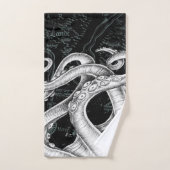 Octopus Tentacles  Map Black Bad Handdoek (Handdoek)