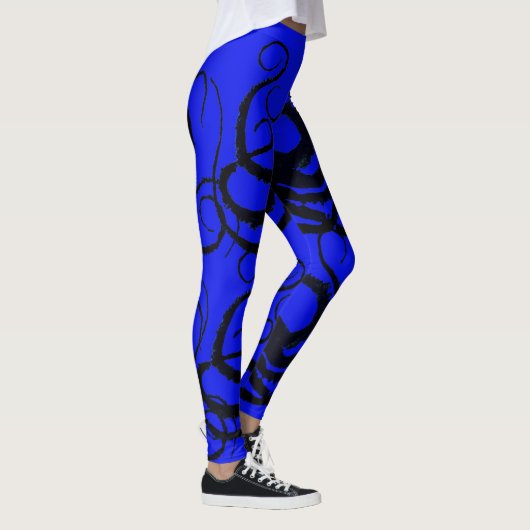 Octopus Tentacles op blauw - Leggings (Rechts)