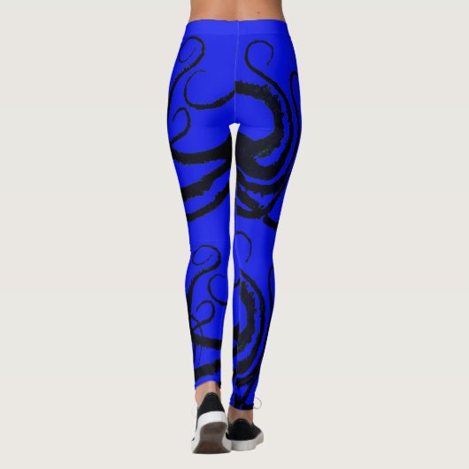 Octopus Tentacles op blauw - Leggings (Achterkant)