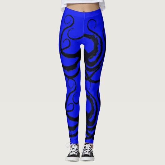 Octopus Tentacles op blauw - Leggings (Voorkant)