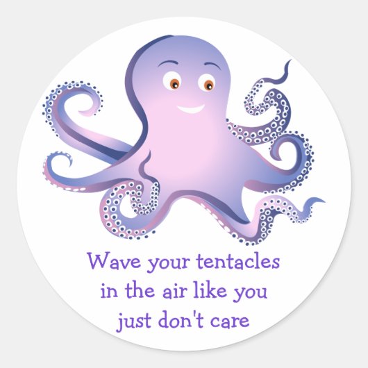 Octopus Tentacles Ronde Sticker (Voorkant)