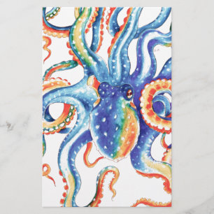 Octopus Tentacles Waterverf Colorful Art Briefpapier