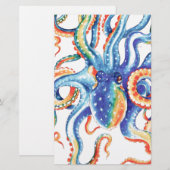 Octopus Tentacles Waterverf Colorful Art Briefpapier (Voorkant / Achterkant)